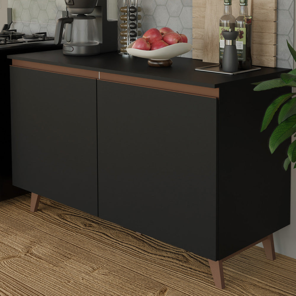 Kit Mueble de Cocina Superior y Mueble Bajo Reims 1.20 m Negro