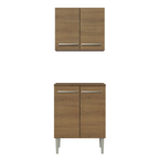 Kit Mueble de Cocina Superior y Mueble Bajo Emilly 64 cm Marrón Madesa