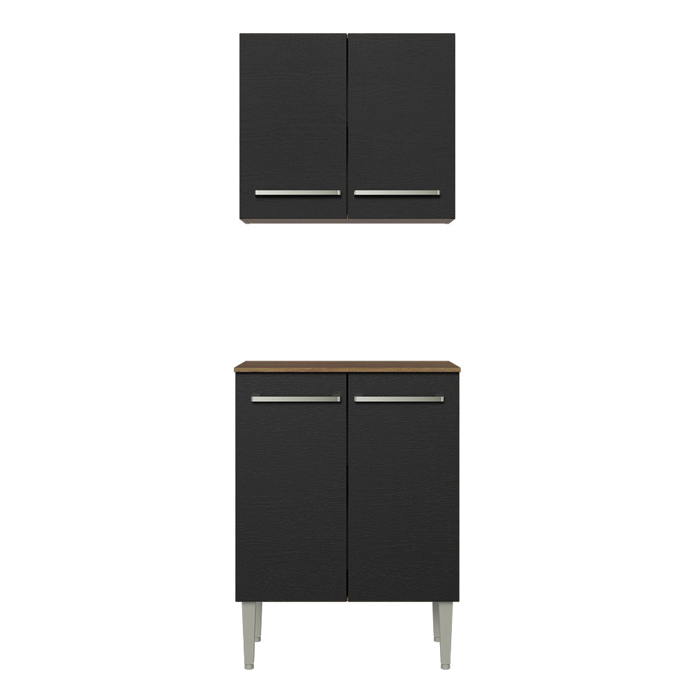 Kit Mueble de Cocina Superior y Mueble Bajo Emilly 64 cm