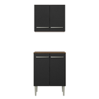 Kit Mueble de Cocina Superior y Mueble Bajo Emilly 64 cm