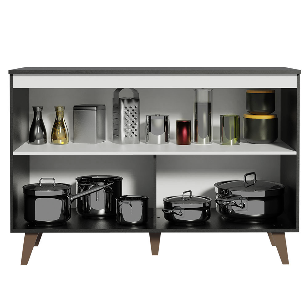 Mueble de Cocina Bajo Reims 1.20 Metros 2 Puertas con Encimera Negro