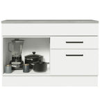 Mueble de Cocina Bajo Agata 1.20 m 1 Puerta 2 Cajones con Encimera Blanco