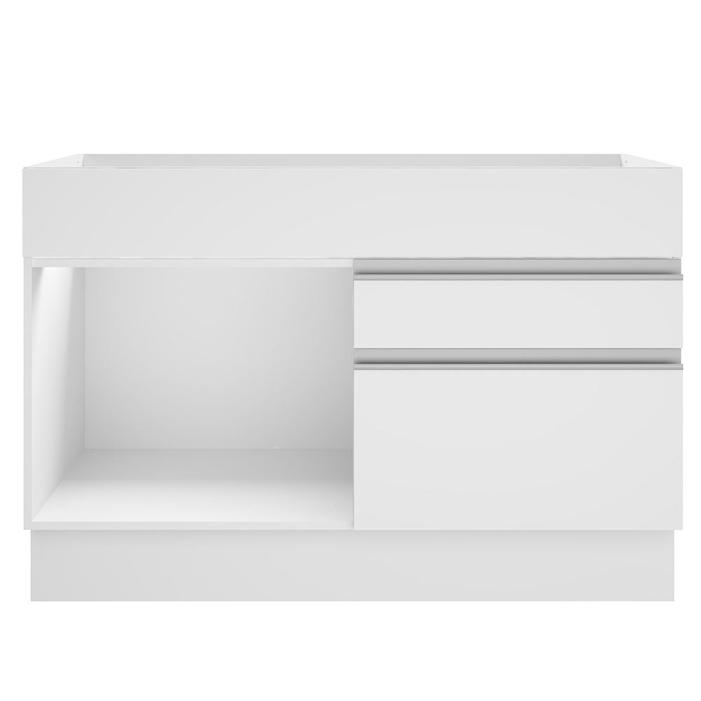 Mueble de Cocina Bajo Glamy 1.20 m 1 Puerta 2 Cajones Blanco
