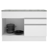 Mueble de Cocina Bajo Glamy 1.20 m 1 Puerta 2 Cajones con Encimera