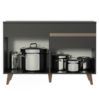 Mueble de Cocina Bajo Reims 1.20 m 2 Puertas 1 Cajón con Encimera Negro