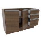 Mueble de Cocina Bajo Glamy 1.20 m 2 Puertas 3 Cajones Marrón