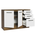 Mueble de Cocina Bajo Agata 1.20 m 2 Puertas 3 Cajones con Encimera Marrón/Blanco