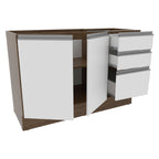 Mueble de Cocina Bajo Glamy 1.20 m 2 Puertas 3 Cajones Marrón/Blanco