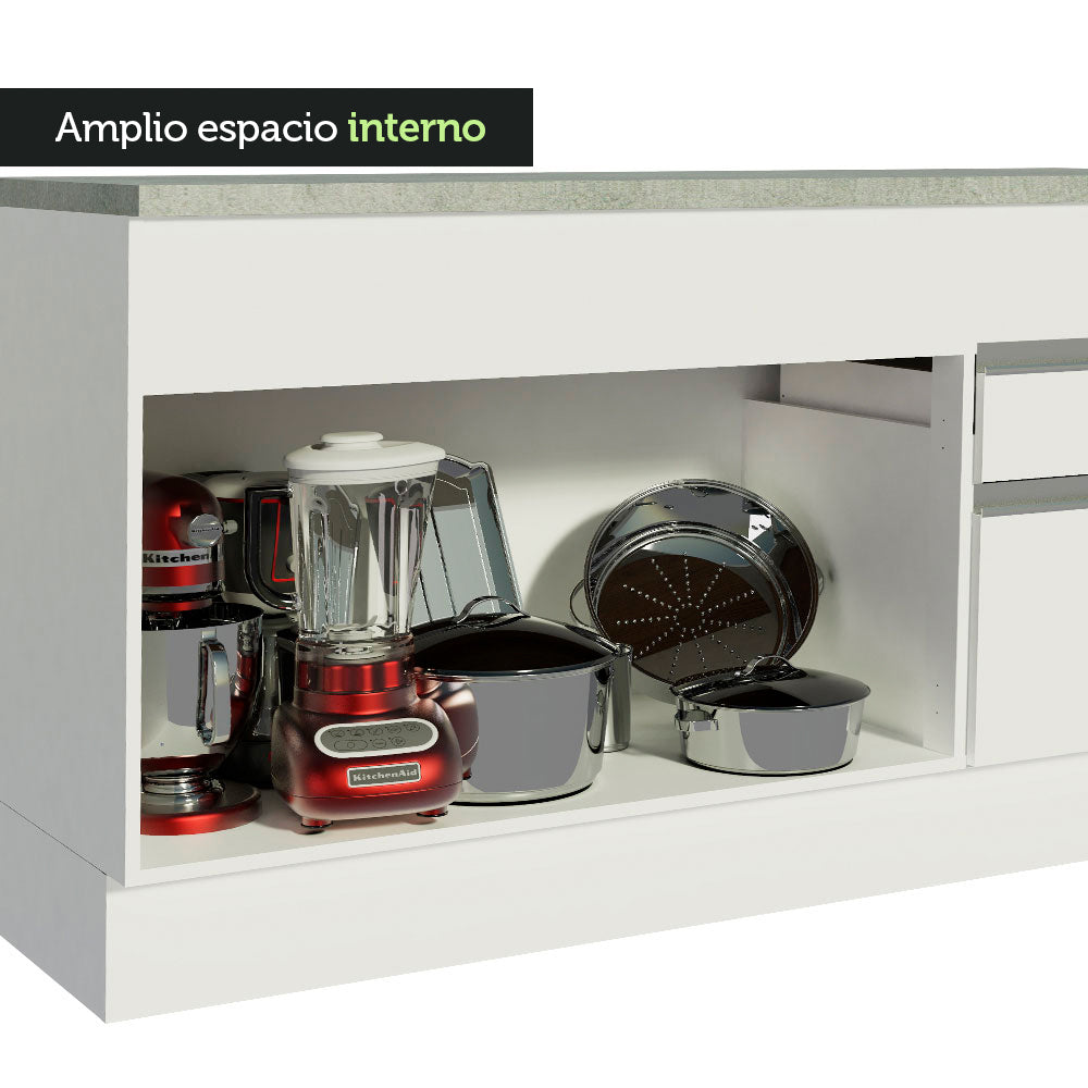 Mueble de Cocina Bajo Glamy 1.50 m 2 Puertas 2 Cajones con Encimera