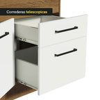 Mueble de Cocina Bajo Agata 1.50 m 2 Puertas 2 Cajones Marrón/Blanco