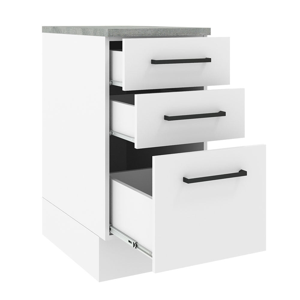 Mueble de Cocina Bajo Agata 40 cm 3 Cajones Blanco