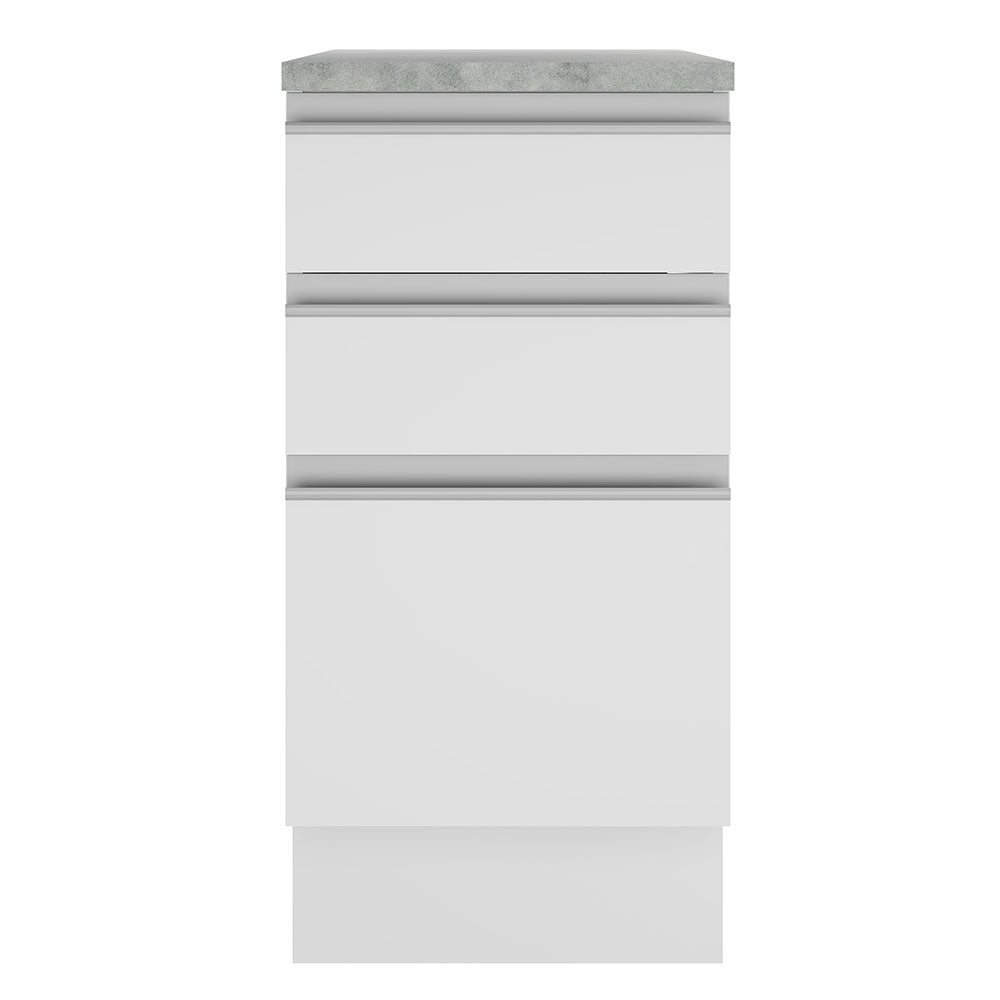 Mueble de Cocina Bajo Glamy 40 cm 3 Cajones Blanco