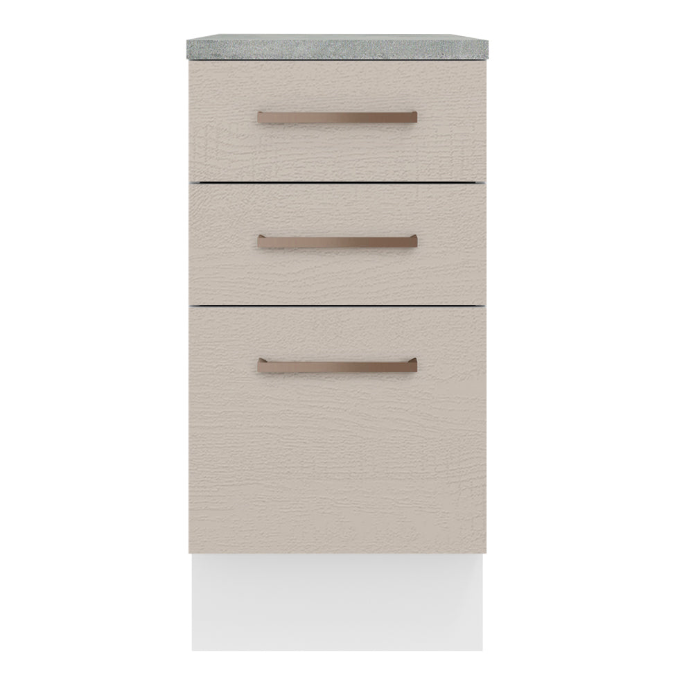 Mueble de Cocina Bajo Agata 40 cm 3 Cajones Blanco/Crema