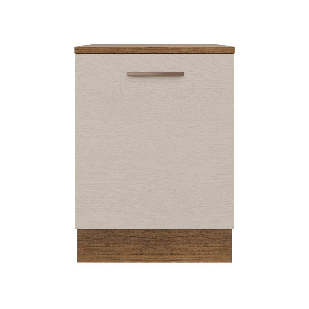 Mueble de Cocina Bajo Agata 60 cm 1 Puerta Marrón/Crema