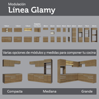 Mueble de Cocina Bajo de Esquina Glamy 1 Puerta Marrón