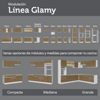 Mueble de Cocina Bajo de Esquina Glamy 1 Puerta Blanco/Marrón
