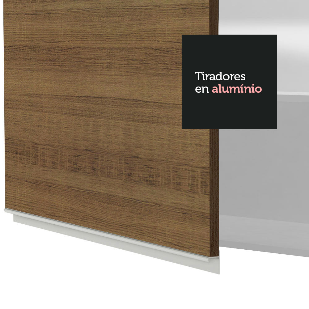 Mueble de Cocina Superior Glamy 1.20 m 2 Puertas con Cristal Reflex Blanco/Marrón