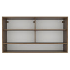 Mueble de Cocina Superior Glamy 1.20 m 2 Puertas Corredizas de Cristal Reflex 1 Nicho Marrón