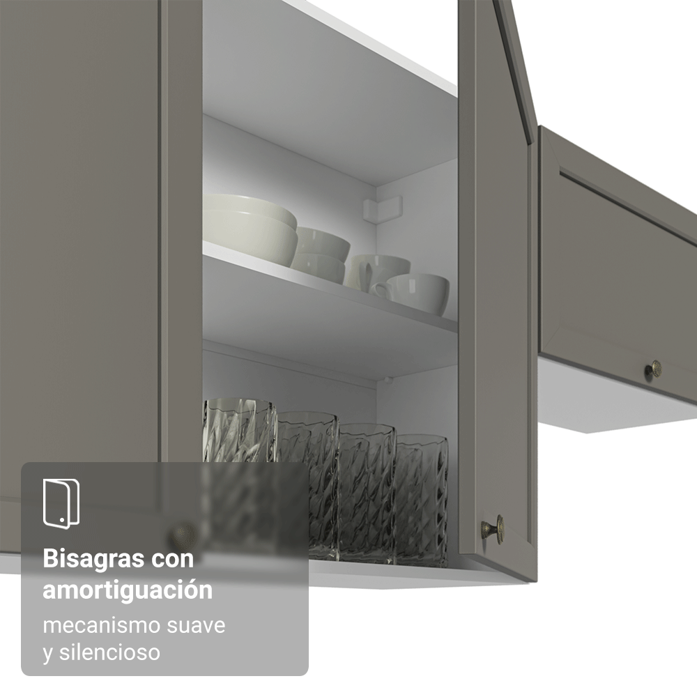 Mueble de Cocina Superior Vik 70 cm 2 Puertas Blanco/Gris