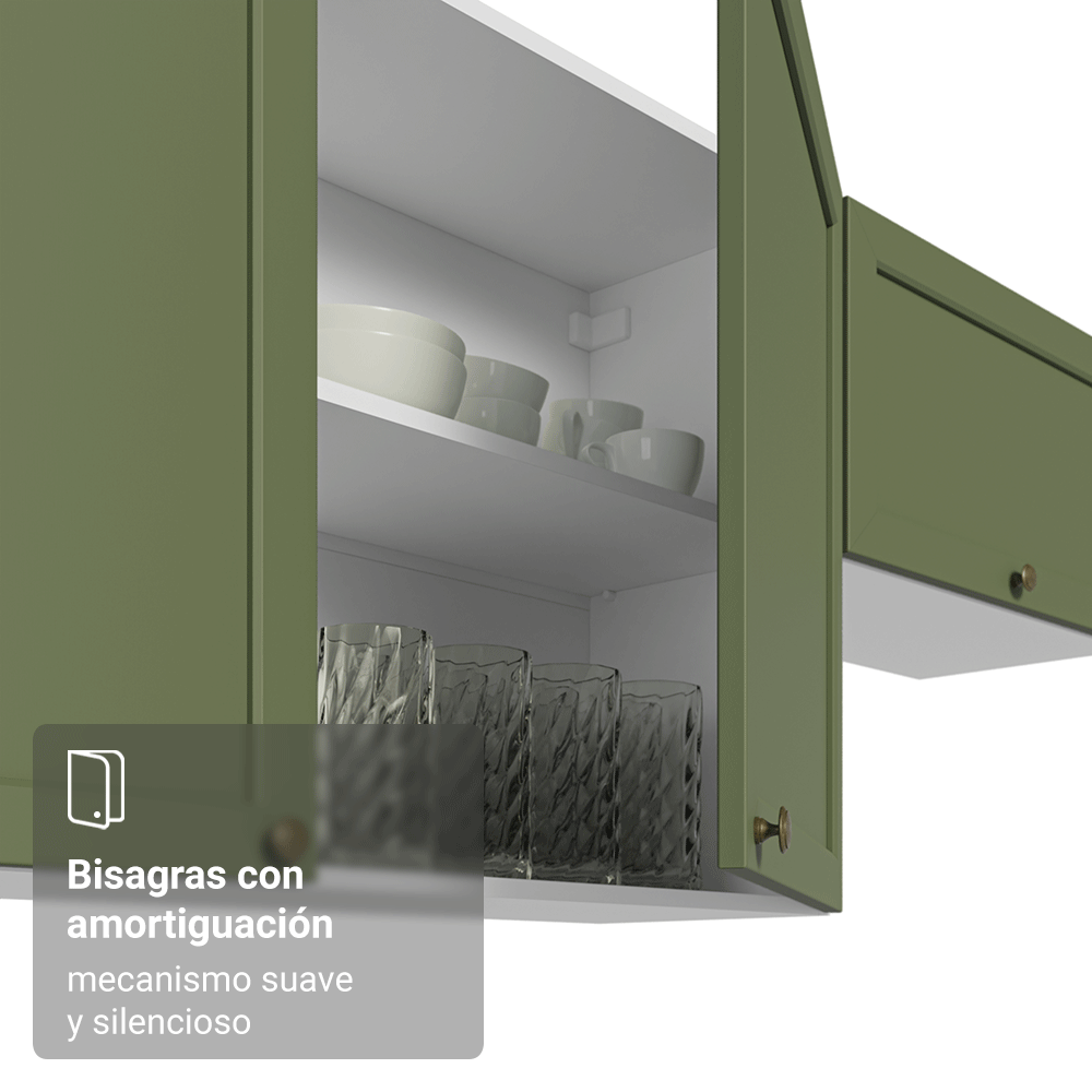Mueble de Cocina Superior de Esquina Vik 1 Puerta Blanco/Verde