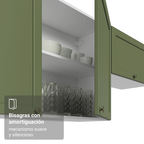 Mueble de Cocina Superior de Esquina Vik 1 Puerta Blanco/Verde