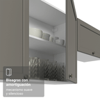 Mueble de Cocina Superior Vik 80 cm 2 Puertas Blanco/Gris