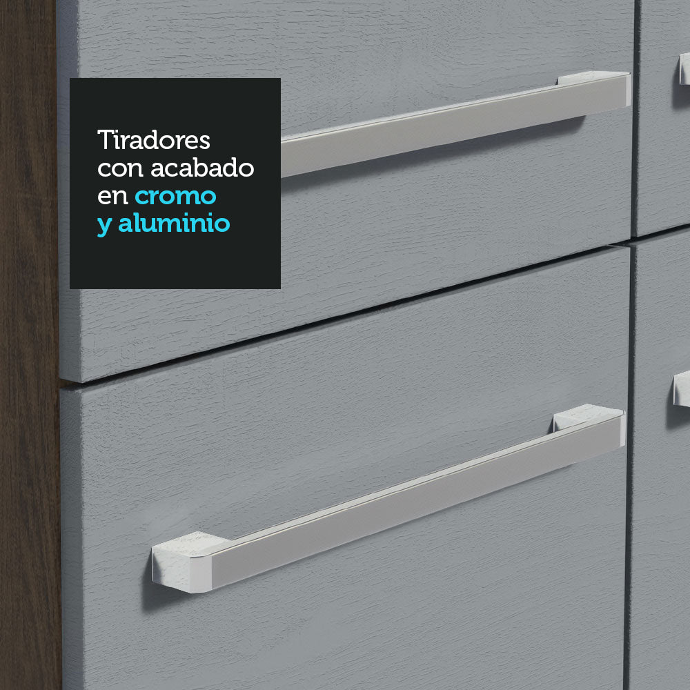 Cocina Integral de Esquina Emilly Ice 4.20 m Marrón/Gris