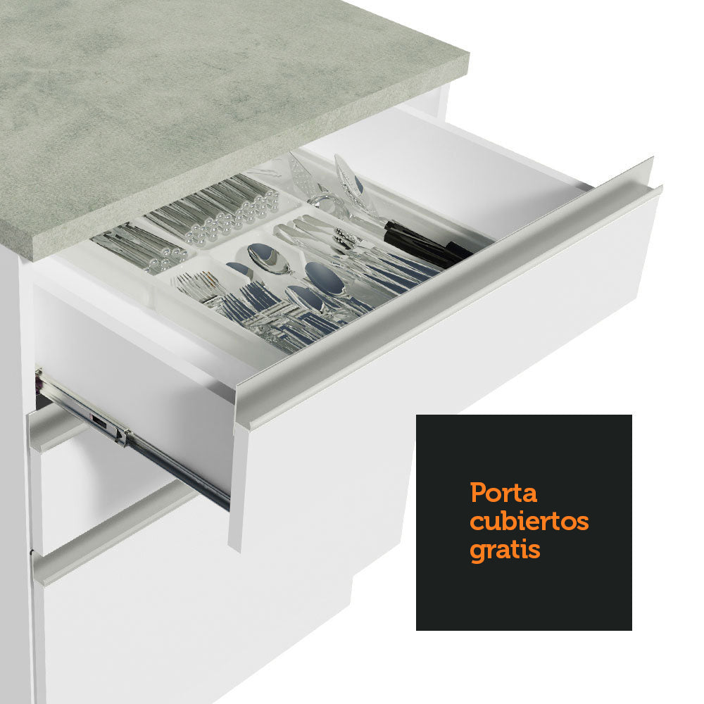 Cocina Integral de Esquina Glamy 4.00 m Blanco 02