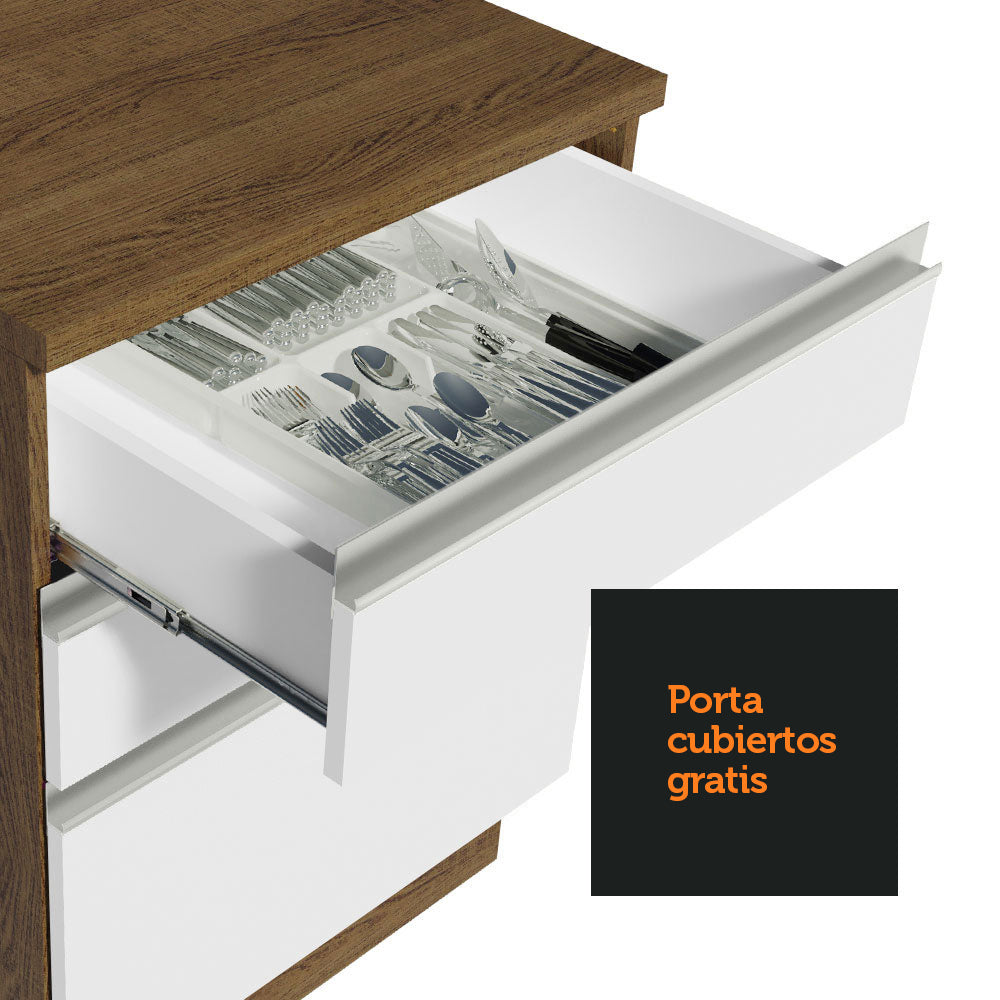 Cocina Integral de Esquina Glamy 4.00 m Marrón/Blanco 02