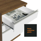 Cocina Integral de Esquina Glamy 4.00 m Marrón/Blanco 02
