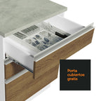 Cocina Integral de Esquina Glamy 4.00 m Blanco/Marrón 02