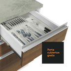 Cocina Integral de Esquina Glamy 4.80 m Blanco/Marrón 01
