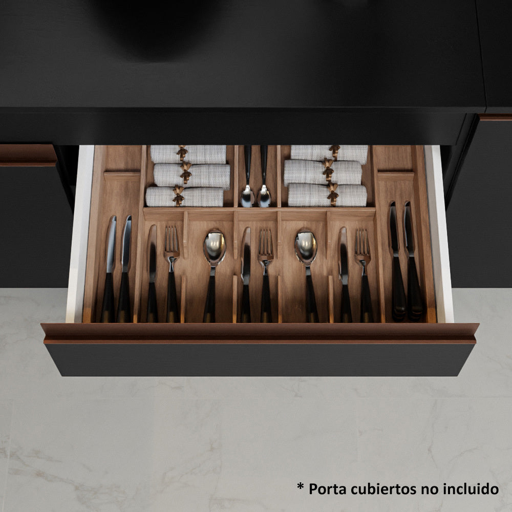 Cocina Integral de Esquina Reims 5.10 m con Encimera Negro 01