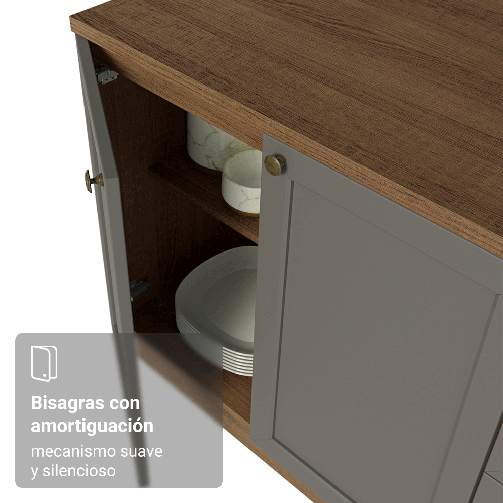 Cocina Integral de Esquina Vik 4.00 m Marrón/Gris 01