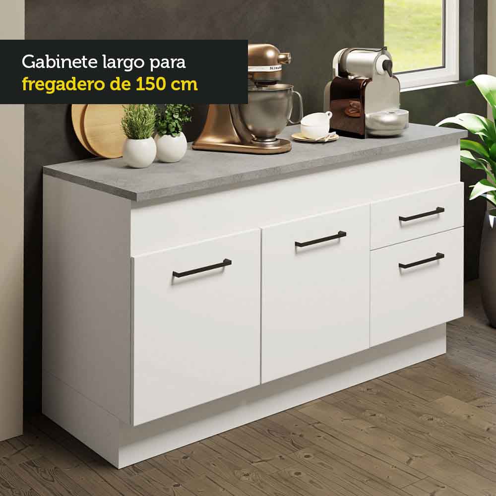 Cocina Integral Agata 1.50 m con Encimera Blanco 01