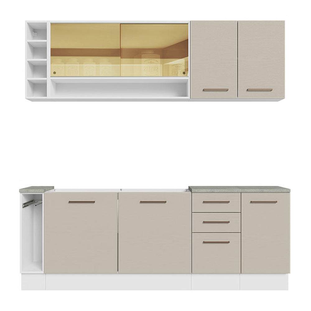 Cocina Integral Agata Thêmis 2.20 Metros Blanco/Crema
