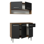 Cocina Integral Compacta Emilly 1.05 m Marrón/Negro 03