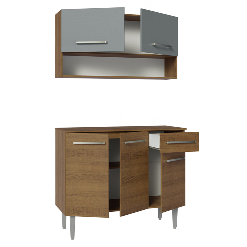 Cocina Integral Compacta Emilly 1.05 m Marrón/Gris 03