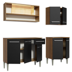 Cocina Integral Emilly Dance 1.70 Metros Marrón/Negro 07