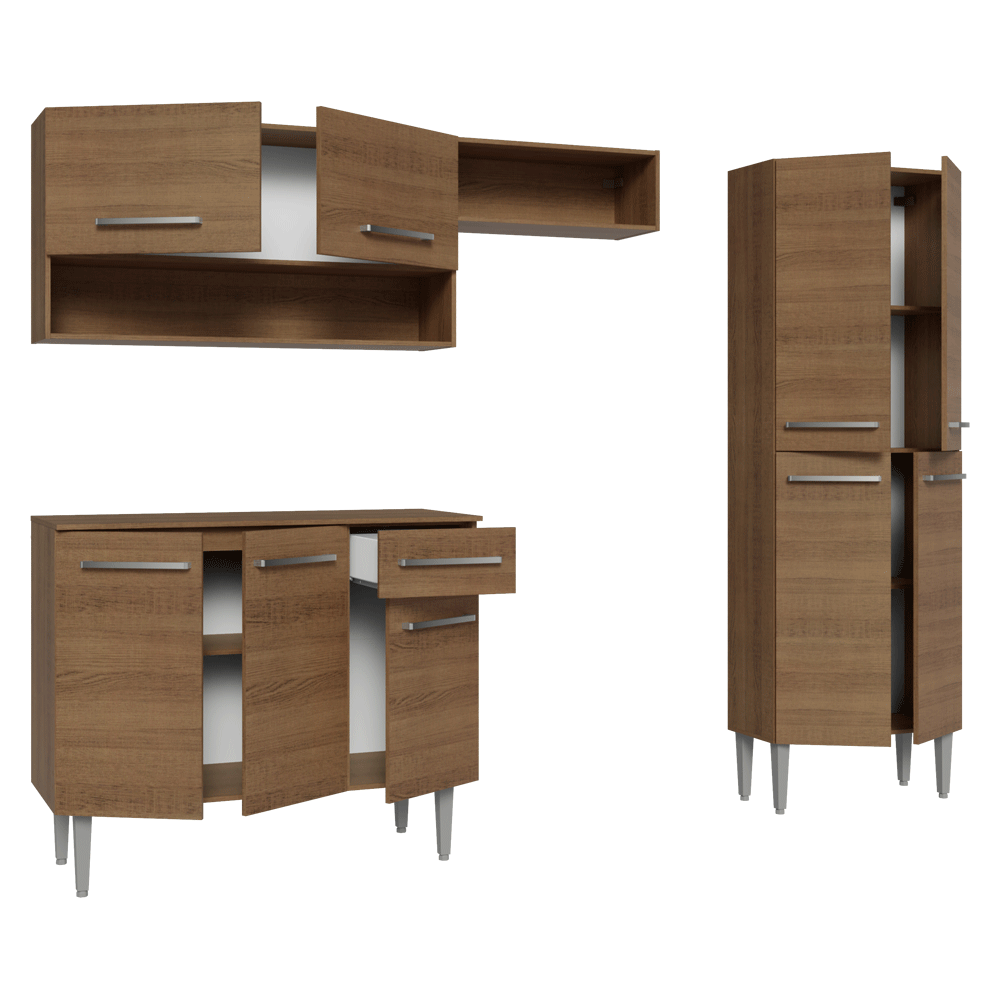 Cocina Integral Emilly 2.30 Metros Marrón 17