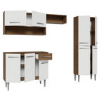 Cocina Integral Emilly 2.30 Metros Marrón/Blanco 17