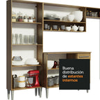 Cocina Integral Emilly 2.90 Metros Marrón/Gris 01