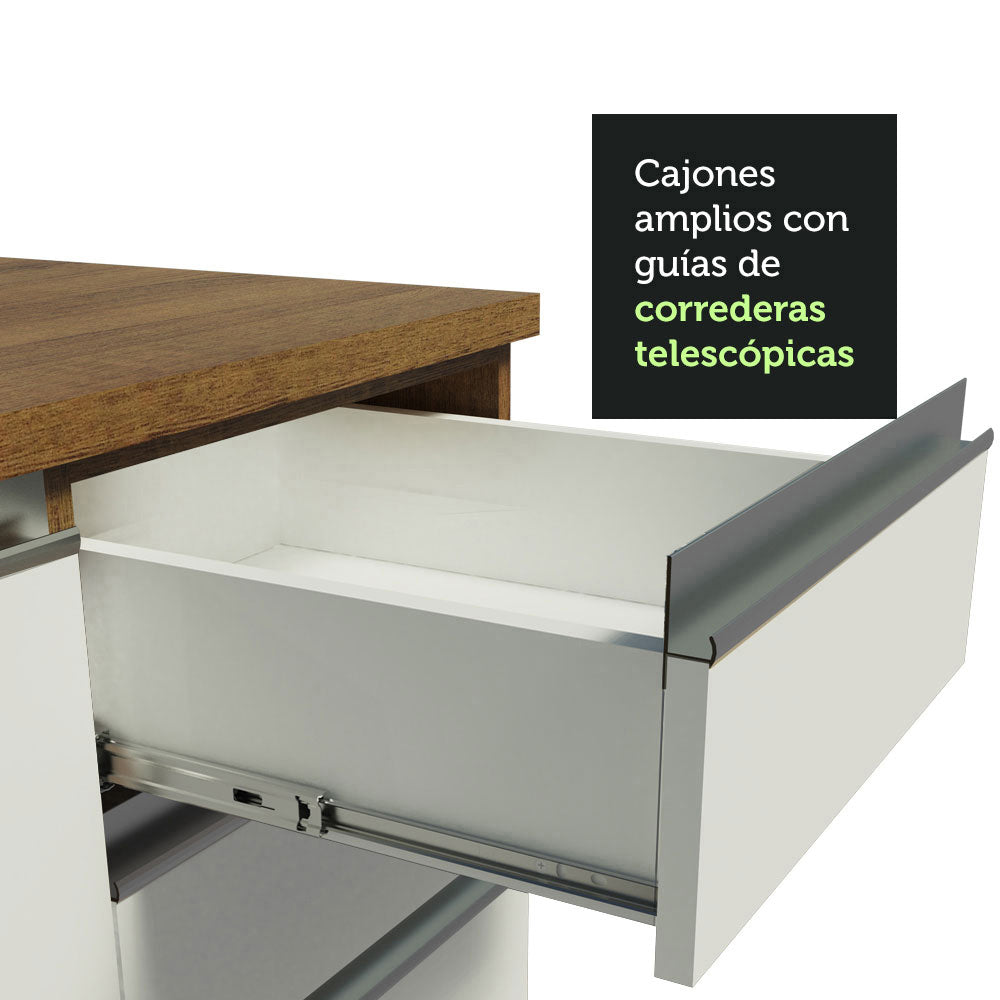 Cocina Integral Glamy 2.60 Metros Marrón/Blanco 04