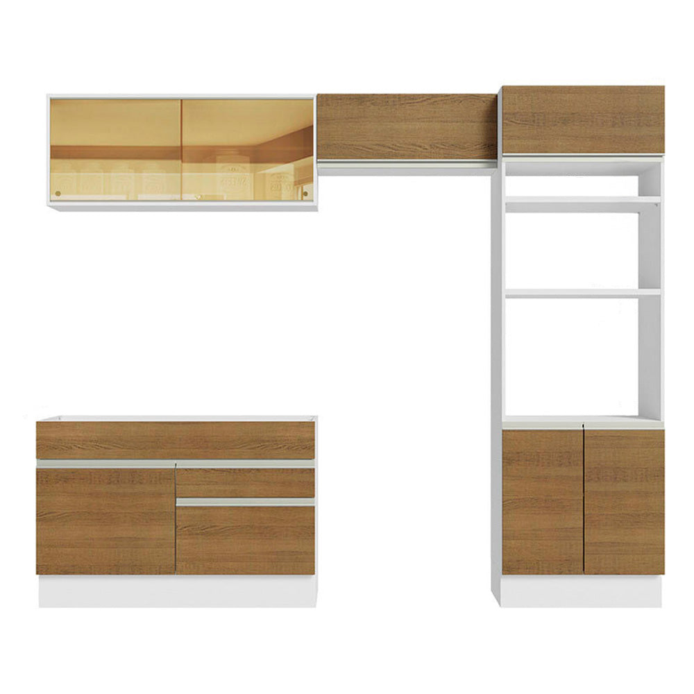 Cocina Integral Glamy 2.70 Metros Blanco/Marrón 12