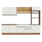 Cocina Integral Glamy 3.10 Metros Marrón/Blanco 01