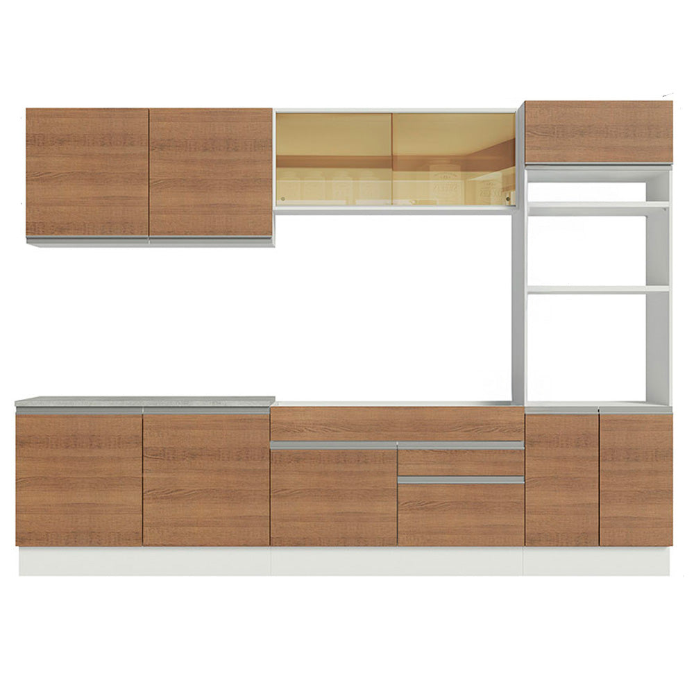 Cocina Integral Glamy 3.10 Metros Blanco/Marrón 01