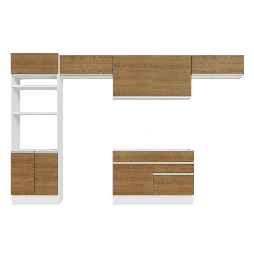 Cocina Integral Glamy 3.50 Metros Blanco/Marrón