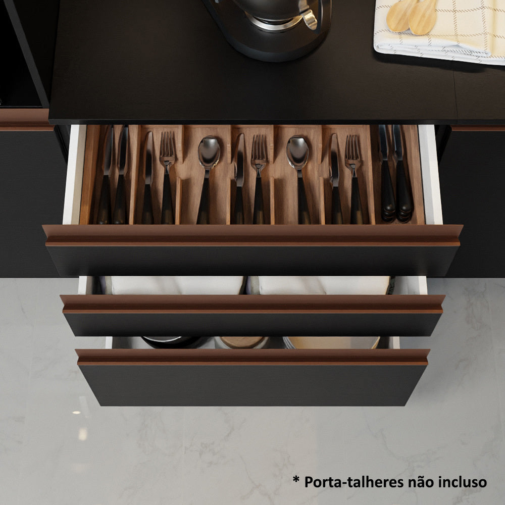 Cocina Integral Reims 2.40 m con Encimera Negro 02