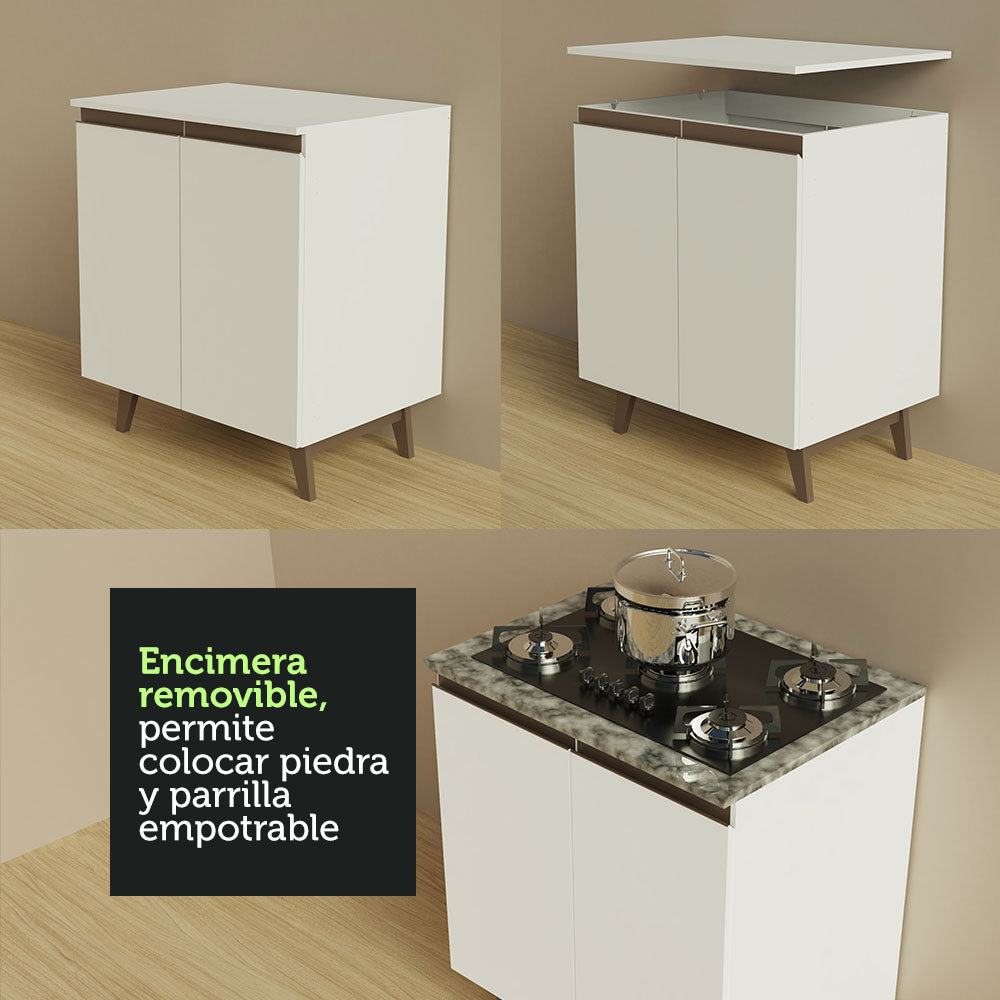 Cocina Integral Reims 2.50 m con Encimera Blanco 01