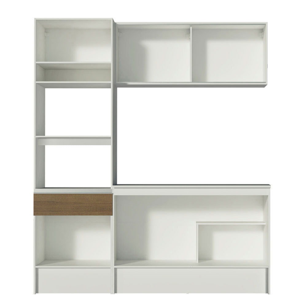 Cocina Integral Topazio Pop 1.80 m con Encimera Blanco/Marrón